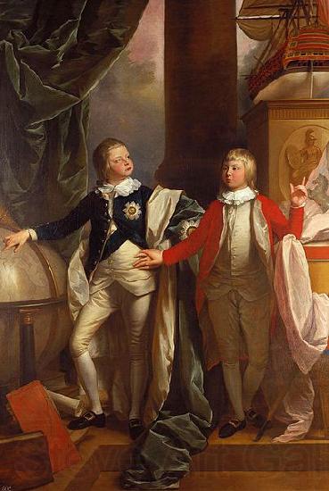 Benjamin West Prince Edward and William IV of the United Kingdom. Norge oil painting art